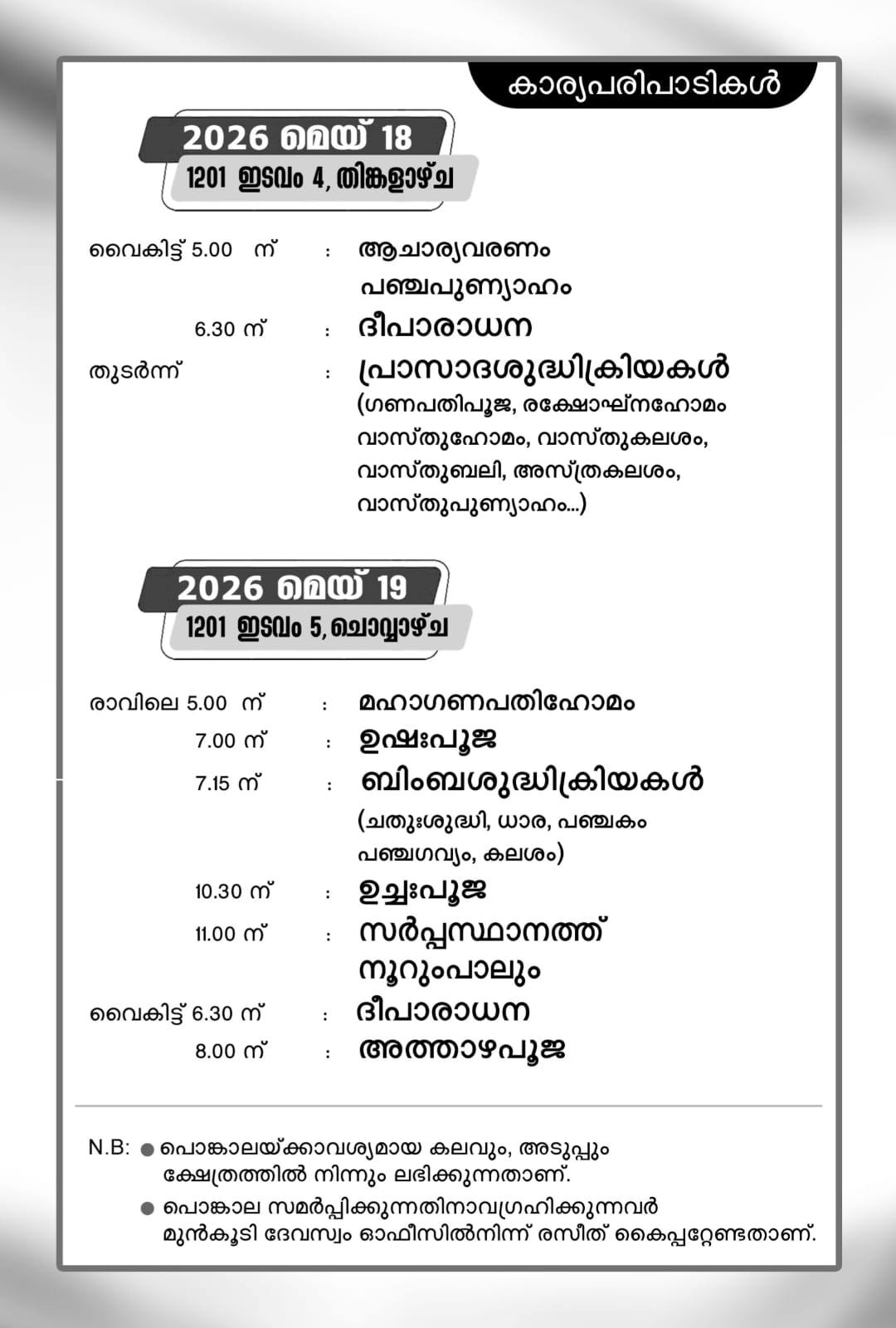 Annual Prathishta festival rituals at Thalickal Sree Mahadeva Temple Pallippad Alappuzha