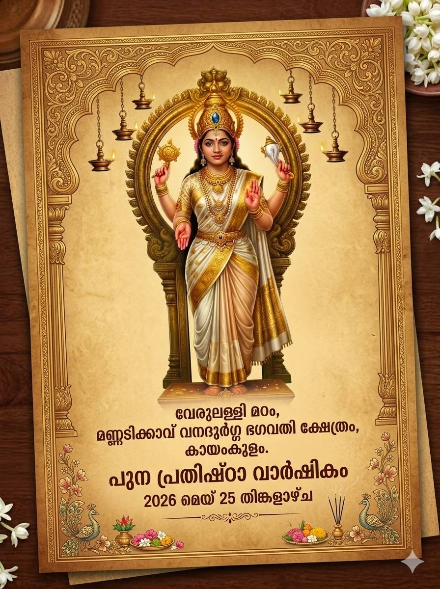 Punahprathista Varshikam at Veruvally Bhagam Mannadikkavu Vanadurga Bhagavathy Temple Alappuzha