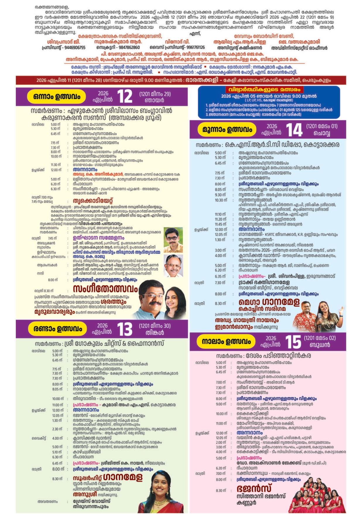 Kodiyettam ceremony Sree Maha Ganapathi Temple festival Kollam Kerala