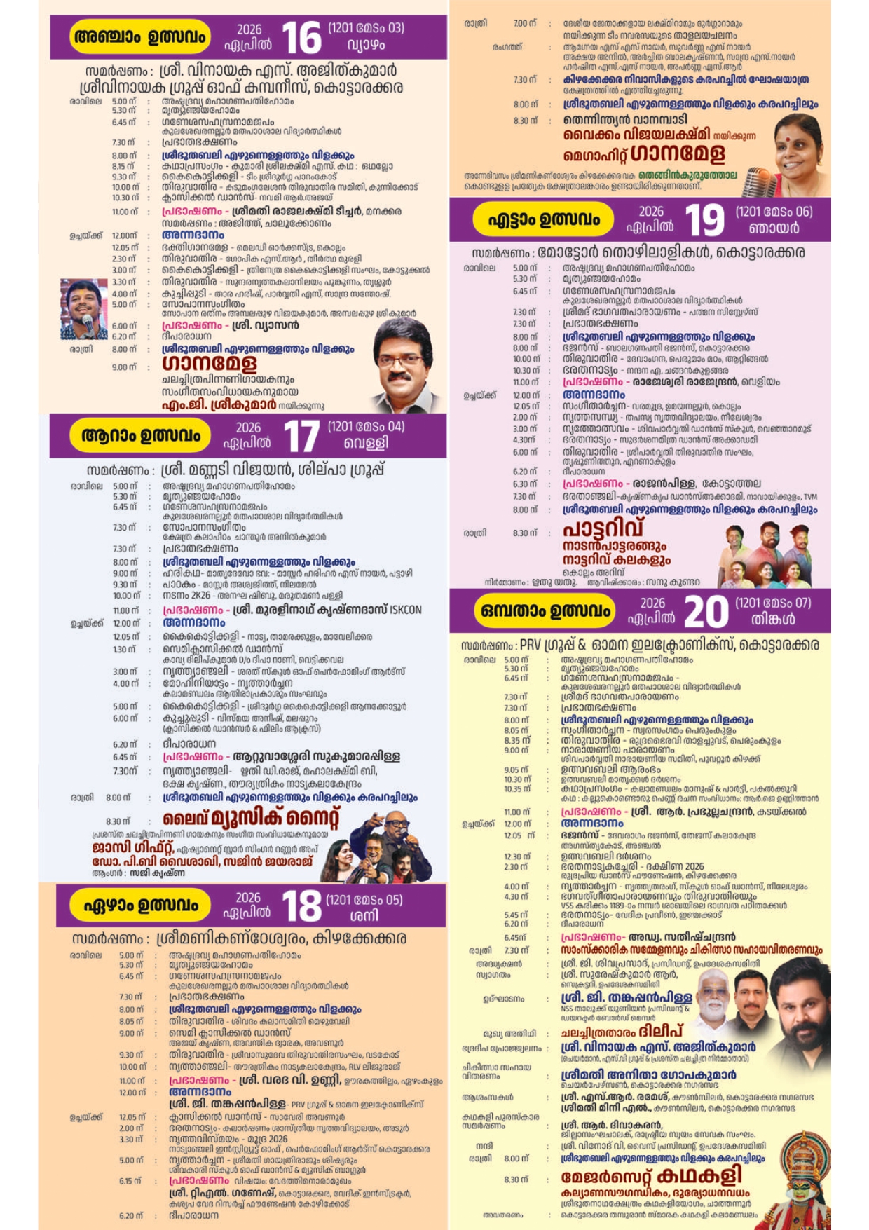 Aarattu ritual Medathiruvathira Mahotsavam Kottarakkara Ganapathi Temple