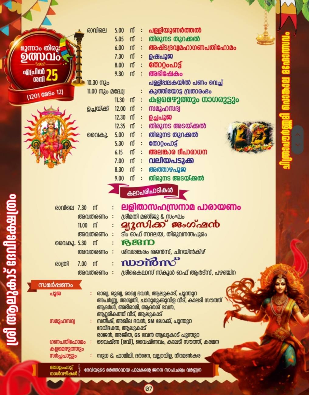  Trivandrum Devi Temple Annual Festival 2026