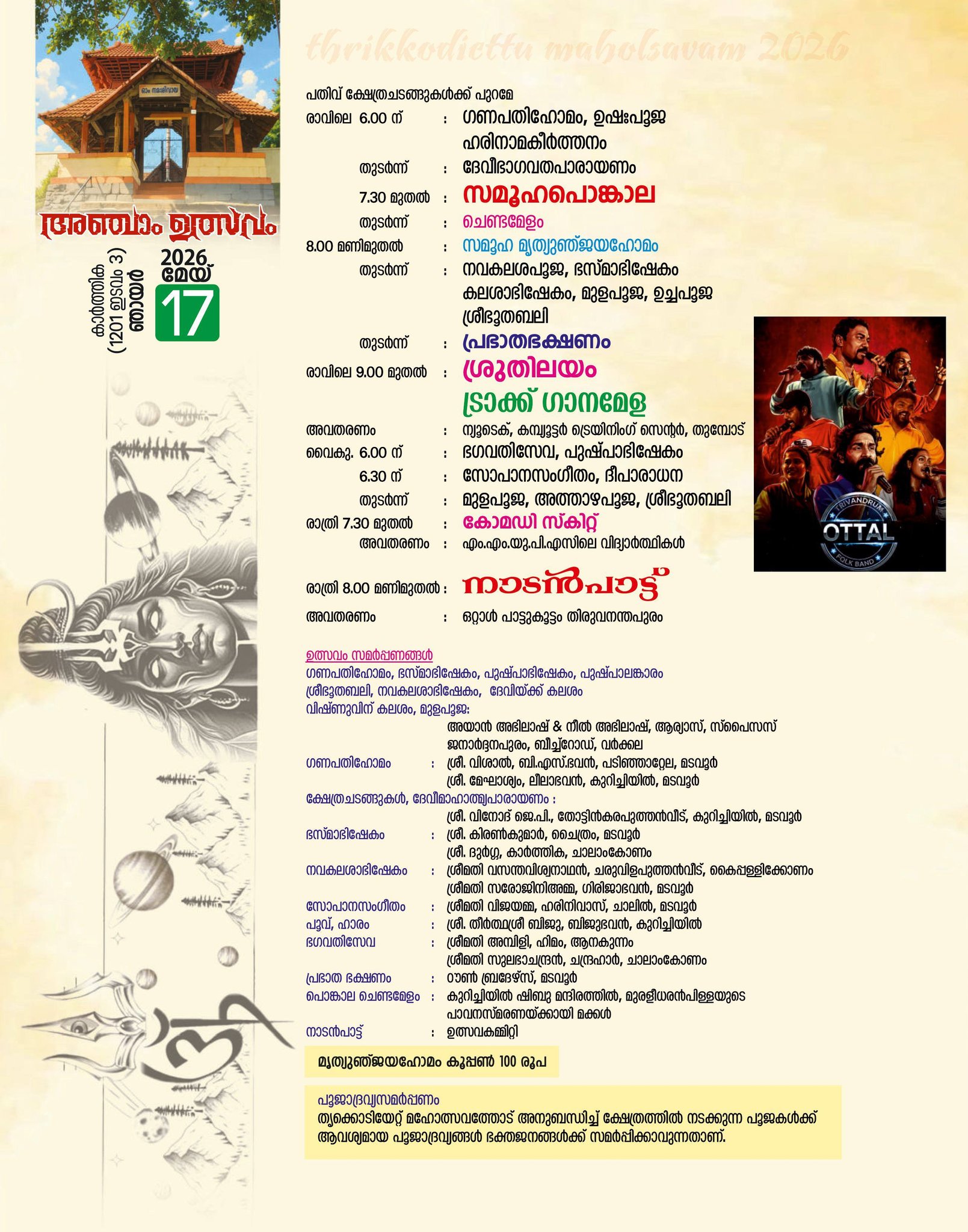 Ganapathi Homam at Madavoor temple festival 2026